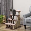 Miniatyrbillede 2 af 10: Rootz Cat Tree-Stair Combo - Dyretrapper - Klatrehjælp - Lege- og hvileområde - Kattekradsestolpe - Plys foret - 60 cm x 40 cm x 64 cm