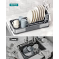 Miniatyrbild 3 av 6: Rootz diskhylla - rostfritt stål - PP-plast - platsbesparande - 20,6 cm x 44,5 cm x 13,1 cm