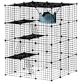Miniatyrbild 6 av 7: Rootz 4 Level Rabbit Cage - Small Animal Inclosure - Anpassningsbara nätpaneler - Rymlig design - 105 x 105 x 140 cm