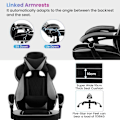 Miniatyrbillede 5 af 8: Rootz Ultimate Gaming Chair - Kontorstol - Ergonomisk stol - Pocket Spring Pude - Åndbar Mesh - Justerbar komfort - 120-127,5 cm x 57 cm x 51,5 cm