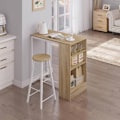 Pikkukuva 2 / 8: Rootz Home Baaripöytä hyllyllä - Keittiötaso - Bistropöytä - Puumateriaali - 91cm x 91cm x 49cm