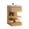 Miniatyrbillede 1 af 7: Rootz Sengebord - Natbord - Sidebord - Kommode - Rummelig opbevaring med 3 hylder og skuffe - Kompakt design passer til snævre rum - Nem montering - P