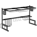 Miniatyrbillede 6 af 7: Rootz 2 Level Black Dish Drainer - Tørstativ - Dish Organizer - Modular Design - 93 cm x 30 cm x 52,5 cm stål