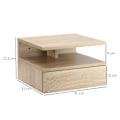 Pikkukuva 3 / 7: Rootz Sarja 2 seinälle asennettavia yöpöydät - kelluvat yöpöydät - sänkypöydät - tilaa säästävä muotoilu - 35W x 32d x 22,5H cm