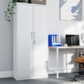 Miniatyrbillede 2 af 5: Rootz Multi -Purpose File Cabinet - Storage Cabinet - Powder -Coated Steel - Holdable - 40x80x180cm - Matt White