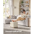 Miniatyrbild 2 av 6: Rootz Storage Ottoman - Fotstöd - Stoppad pall - MDF-tyg - 25D-skum - 32cm x 40cm x 33,5cm - Krämvit