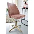 Miniatyrbillede 3 af 7: Rootz skrivebordsstol pink fløjl design drejestol med ryglæn - skalstol 120 kg højdejusterbar - Worchair uden hjul - Stol skrivebord hjemmekontor Rote