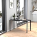 Miniatyrbillede 2 af 10: Rootz spisebord - køkkenbord - moderne spisebord - hærdet glasplade - slidstærke metalben - 120 cm x 60 cm x 75 cm - sort