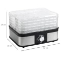 Miniatyrbillede 3 af 6: Rootz Dehydrator - Food Dehydrator - 5 Levels Dehydrator - Rustfrit stål/PS/ABS - Sølv/Transparent - 32 x 25 x 29 cm