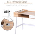 Miniatyrbillede 11 af 11: Rootz Skrivebord - Skrivebord - Computerbord - Hvid/Naturlig - 100 cm x 55 cm x 81,5 cm