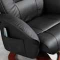 Miniatyrbillede 6 af 7: Rootz Massagestol - Afslapningsstol - Med fodskammel - 10 massagepunkter - Liggefunktion - Roterende sæde - Sort - 73 x 83 x 106cm