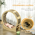 Miniatyrbillede 6 af 10: Rootz PawHut Cat Wheel - Cat træningshjul - Cat Running Wheel - Glat rotation - Låsbar bremse - Ridsepude - 91 cm x 33,5 cm x 94 cm - Eg