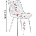 Miniatyrbild 3 av 7: Rootz Set med 4 matstolar - Sammetssits - Metallben - Ergonomisk design - Hållbar och bekväm - Golvskydd - 85,5 cm x 46 x 40,5 cm
