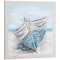 Miniatyrbild 1 av 7: Rootz Målning - Väggmålning - Väggkonst - Båt på stranden Väggmålning - Väggbilder - Nostalgisk konst - Duk (Polyester)/furu/Akvarell (Propylen) - Blå