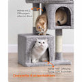 Miniatyrbillede 8 af 8: Rootz Cat kradsestolpe - Kattetræ - Kradser - Spånplade - Plys - Sisal - Forhindrer væltning - Nem montering - 49cm x 32cm x 74cm