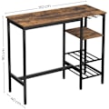 Miniatyrbillede 5 af 5: Rootz Bar bord - Vinglasholder - Industriel - Brun / Sort - 110 x 40 x 90 cm (LxBxH)
