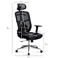 Miniatyrbild 4 av 8: Rootz Modern Swivel Chair - Kontorsstol - Ergonomisk stol - Meshöverdrag - Justerbart svankstöd - 120-130cm x 68cm x 68cm