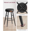 Miniatyrbild 9 av 9: Rootz 2-delade Barstolar - Kökspallar - Counter Height Stolar - Stålstomme - Högelastiskt skum - PU syntetiskt läder - Plywood - Basic Black - 49,5 cm