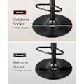 Miniatyrbillede 6 af 10: Rootz Grey 2-delt sæt barstole - Bordskamler - Køkkenø-sæder - PU-materiale - Metalramme - Skumpolstring - Justerbar højde - Kompakt design - Ergonomi