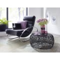 Miniatyrbild 3 av 7: Rootz soffbord metall svart 66x66x30 cm soffbord aluminium runt - Design vardagsrumsbord med grenstruktur - Litet soffbord Modernt - Sidobord sidobord