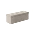 Miniatyrbillede 1 af 6: Rootz Velvet sædekiste - Opbevaringsbænk - Ottoman - MDF konstruktion - 38 cm x 110 cm x 38 cm - Cremehvid - 131 liters kapacitet
