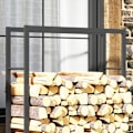 Miniatyrbillede 9 af 10: Rootz Brændestativvogn - Træopbevaringsholder - Log Caddy - Metalramme - Mobil - Indendørs Udendørs - 120cm x 32cm x 151cm