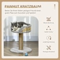 Miniatyrbillede 4 af 10: Rootz Scratching Tree Cat Bed - Cat Basket - Play Ball - Soft Plush Comfort - 40 cm x 40 cm x 49 cm - Grå, brun