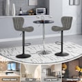 Miniatyrbillede 8 af 9: Rootz drejelig barstol - Skrankestol - Justerbar højde - Fløjlssæde - Metalkonstruktion - 47cm x 89-109,5cm x 54cm