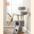 Miniatyrbillede 6 af 7: Rootz Cat Tree - Kradsestolpe med tunnel - Ridsestolpe med kattekasseskab - Katteklatretræ - Katteaktivitetstræ - Kattelegetræ - Moderne kattetræ - Ka