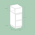 Miniatyrbillede 5 af 5: Rootz Bedside Bord - Smal sidebord - 2 skuffe natbord - Rumbesparende design - 30,1 cm x 25,1 cm x 65,1 cm