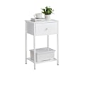 Miniatyrbillede 1 af 5: Rootz Bedside Table - Side Bord - Natbord - Med hylde og stofskuffe - Rumbesparende design - 28,1 cm x 38,1 cm x 61,1 cm