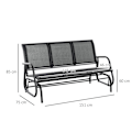 Miniatyrbillede 2 af 7: Nancy's Centerville Schommelbank - 3-Zits Tuinbank - Parkbank - Metaal - Sort - 151 x 75 x 85 cm