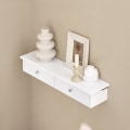 Miniatyrbild 2 av 9: Rootz flytande hylla med lådor - Väggmonterad förvaring - Hängande låda - Snygg modern design - Robust MDF-konstruktion - Idealisk för CD-skivor, böck