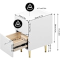 Miniatyrbillede 3 af 8: Rootz Modern Sengebord - Natbord - Opbevaringsenhed - Rigelig opbevaring, holdbart design, smarte sikkerhedsfunktioner - MDF, Metal - 25x51x40 cm