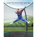 Miniatyrbillede 2 af 8: Rootz 10ft trampolin med sikkerhedsnet - Sort-grøn - Galvaniseret stålramme - PVC-kantdæksel - PP hoppemåtte - 244 cm x 239 cm - 180 cm stanghøjde - 8