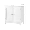 Miniatyrbillede 3 af 6: Rootz Håndvaskskab - 2 døre Håndvaskskab - Vaskeskab - Badeværelsesskab - Vaskeskab - MDF-plade - Hvid - 60 x 60 x 30 cm (B x H x D)