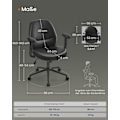 Miniatyrbillede 6 af 6: Rootz Office & Justerbare Armlæn Skrivebordsstol - Blæksort - Stål - PU-læder - Højdejusterbar - 66cm x 66cm x (86,5-94,5cm)