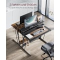 Miniatyrbillede 5 af 6: Rootz computerbord - Arbejdsstation - Arbejdsbord - Spånplade og stål - 60 cm x 120 cm x 76 cm - Skærmstativ - Ibenholt Sort - 19,6 kg - 100 kg Maks.