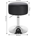 Miniatyrbild 3 av 7: Rootz Swivel Bar Pall - Lågprofilstol - Justerbar Pall - Imiterat läder - 33,5 cm Sits - 52-67 cm Höjd - 38,5 cm Base