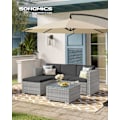 Miniatyrbillede 2 af 8: Rootz 4-delt udendørs møbelsæt - Havesæt - Rattan sofa - Patio Lounge - PE polyethylen materiale - VFT puder - 173cm x 60cm x 66cm