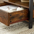 Miniatyrbillede 6 af 6: Rootz Vintage Brown Sofabord - Spånplade stål - Rustikt endebord - Rummelig opbevaring - Robust konstruktion - Nem montering - 100 cm x 55 cm x 47 cm