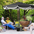 Miniatyrbillede 2 af 10: Rootz Ø269CM Parasol - Garden Sunshade - Balkonskærm - UPF 30+ UV -beskyttelse - Ø2.69m x 2,38m - Grå