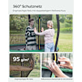Miniatyrbillede 8 af 8: Rootz 10ft trampolin med sikkerhedsnet - Sort-grøn - Galvaniseret stålramme - PVC-kantdæksel - PP hoppemåtte - 244 cm x 239 cm - 180 cm stanghøjde - 8
