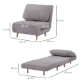 Miniatyrbillede 3 af 6: Rootz 2-i-1 lænestolsseng - Justerbar nakkestøtte - Corduroy Look - Grå - 82 cm x 8 cm x 83 cm