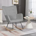Pikkukuva 7 / 10: Rootz keinutuoli, lastenhuoneen tuoli - Rentouttava nojatuoli - Samettikangas - Ergonominen muotoilu - Pyökki - 98cm x 71cm x 101cm