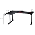Miniatyrbillede 3 af 9: Rootz L-formet spillebordsbord - Computerbord - Racing skrivebord - Rigelig plads - Organiseret opsætning - Holdbar konstruktion - 168W x 109D x 78H c