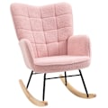 Miniatyrbillede 1 af 3: Rootz Relaxing Chair - Gyngestol - Blød polstring - Børneværelse - Elegant design - Berber Fleece Polyester - Cremehvid - 71L x 92W x 101H cm