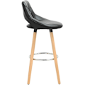 Miniatyrbillede 3 af 9: Rootz Barstol i imiteret læder - Skammel af træramme - Komfortabel siddeplads - Holdbar og stabil - Nem montering - 91 cm x 43 cm x 43 cm