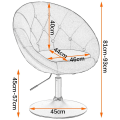 Miniatyrbillede 3 af 9: Rootz Velvet Swivel Lounge Chair - Elegant stol - Komfortabel siddeplads - Højdensitetsskum - Holdbar metalramme - Ergonomisk design - Justerbar højde