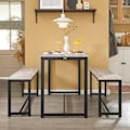 Miniatyrbild 4 av 7: Rootz 3-delade matsalsset - Sittgrupp - Köksbordsset - Utrymmesbesparande design - Stabil MDF och metallram - Idealisk för hem och kommersiellt bruk -